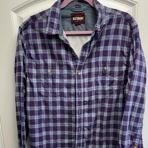 Alesbury Men's Casual Plaid Button Down Shirt - Blue and Purple